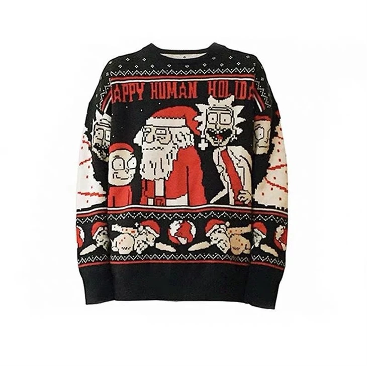 Blue Reindeer Knit Ugly Christmas Sweater suppliers