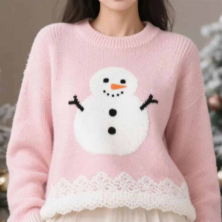 Festive Tree Print Christmas Knit Sweater best