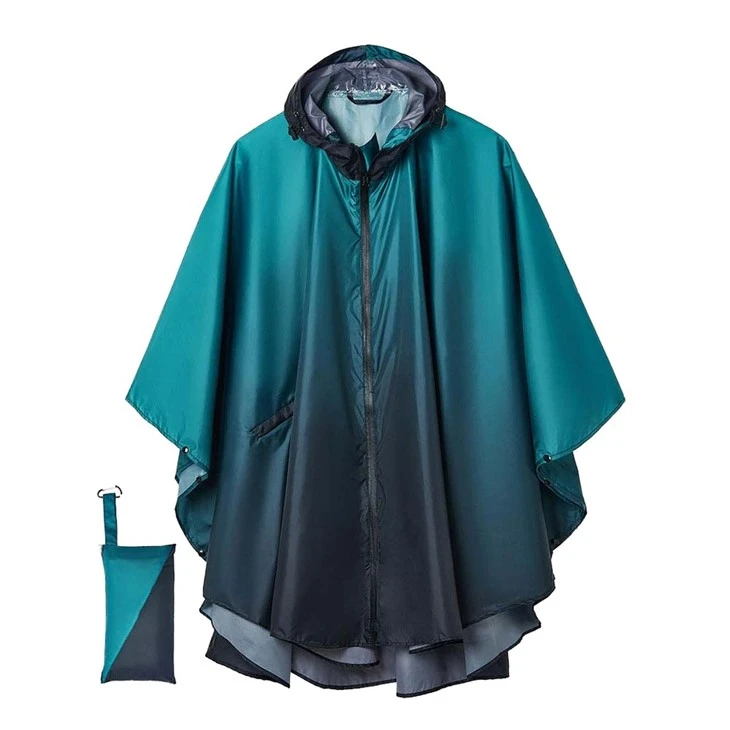 Gradient Seam Sealed Zipper Rain Poncho best