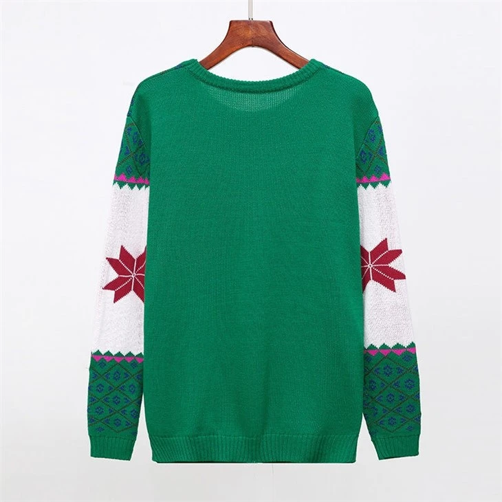 Green Reindeer Festive Christmas Sweater suppliers