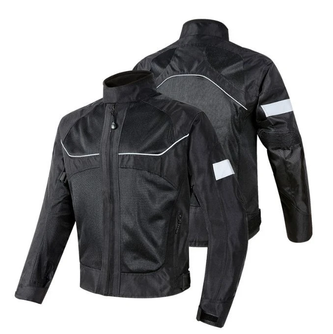 Grey Orange Mesh Breathable Motorbike Riding Jacket suppliers