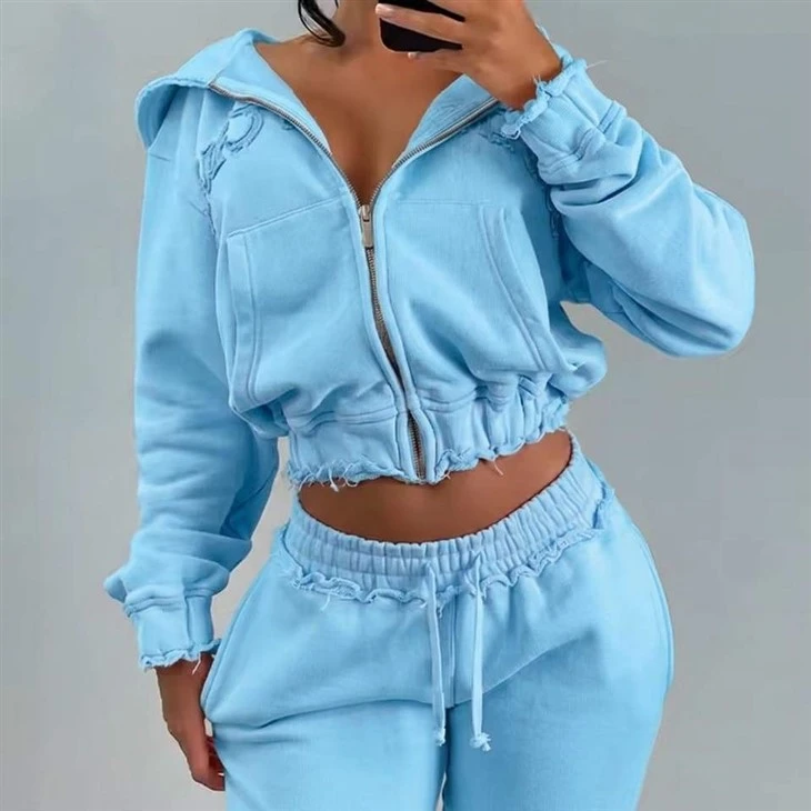 Hooded Crop Athletic Tracksuit