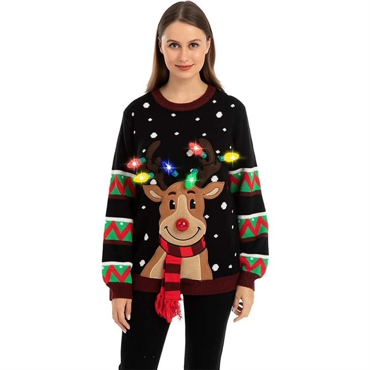 Ladies 3D Decor Christmas Ugly Sweater factory