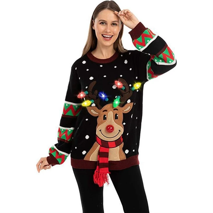 Ladies 3D Decor Christmas Ugly Sweater factory