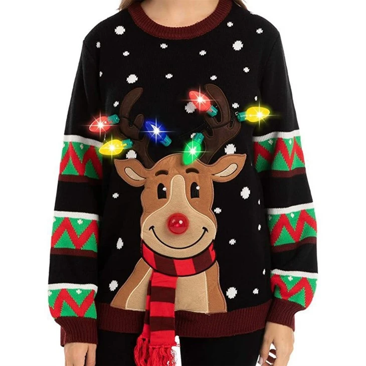 Ladies 3D Decor Christmas Ugly Sweater