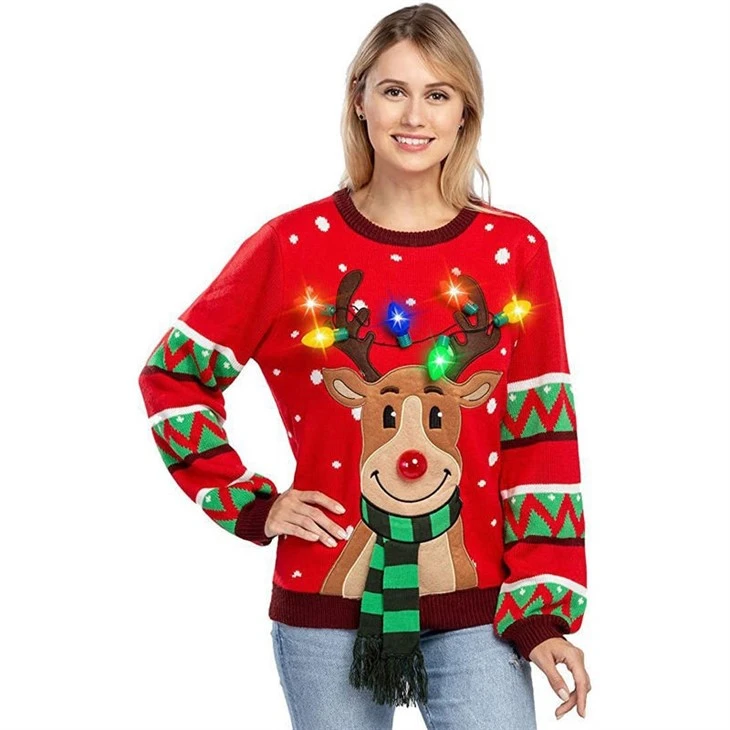Ladies 3D Decor Christmas Ugly Sweater best