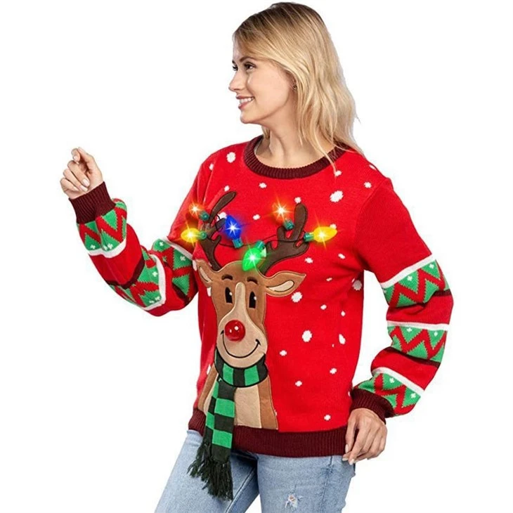 Ladies 3D Decor Christmas Ugly Sweater price