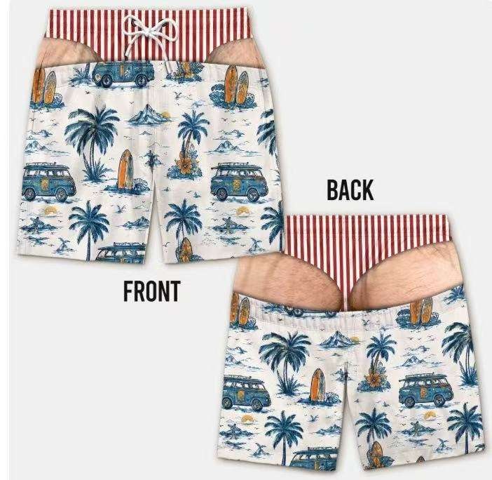 Men Palm Tree Optical Illusion Swim Trunks best