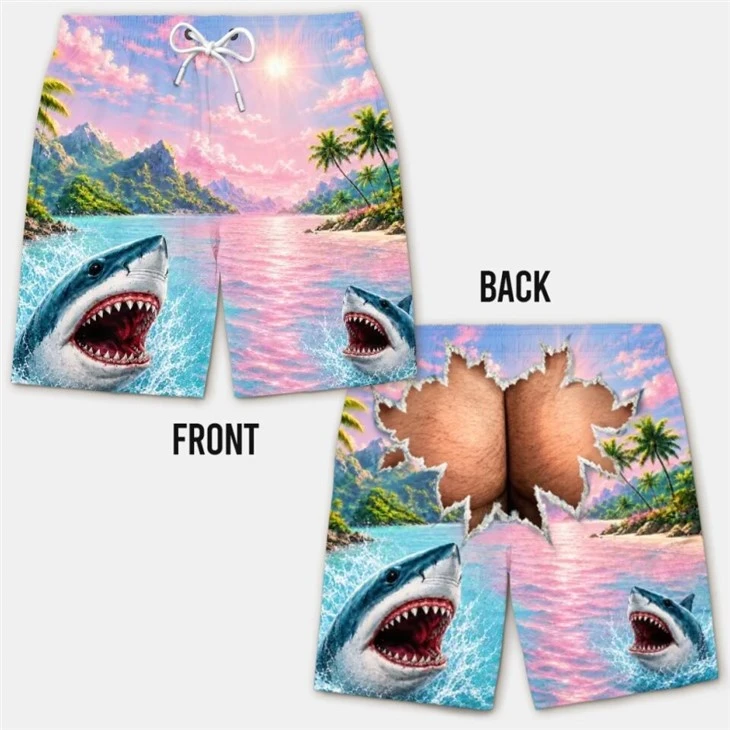 Men Tie‑Dye Optical Illusion Swim Trunks