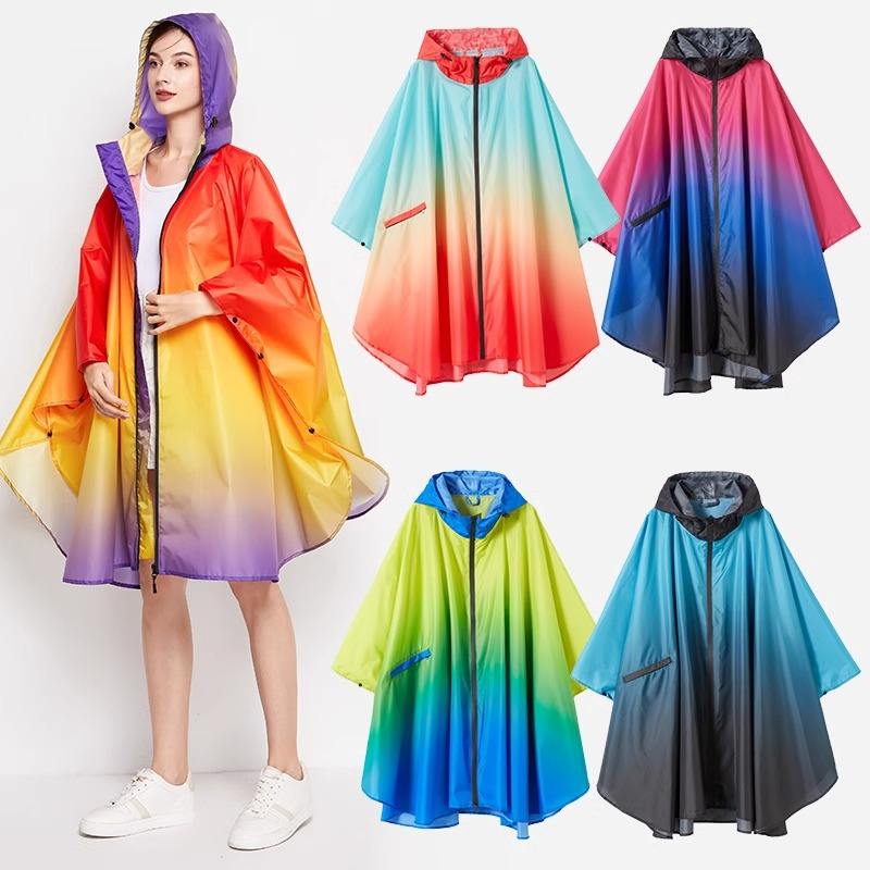 Gradient Color Hooded Rain Pon14 Gradient Color Hooded Rain Pon14