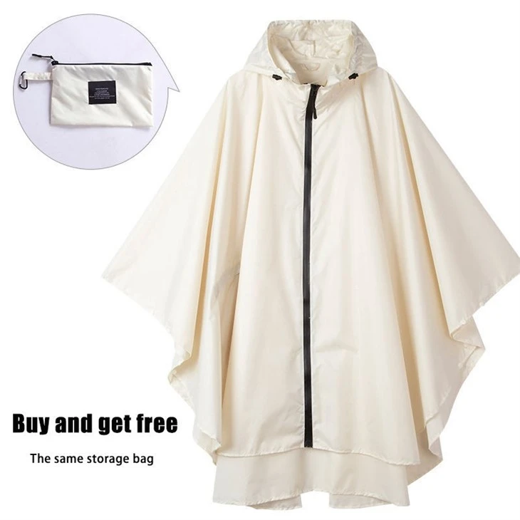 Olive Seam Sealed Zipper Rain Poncho factory