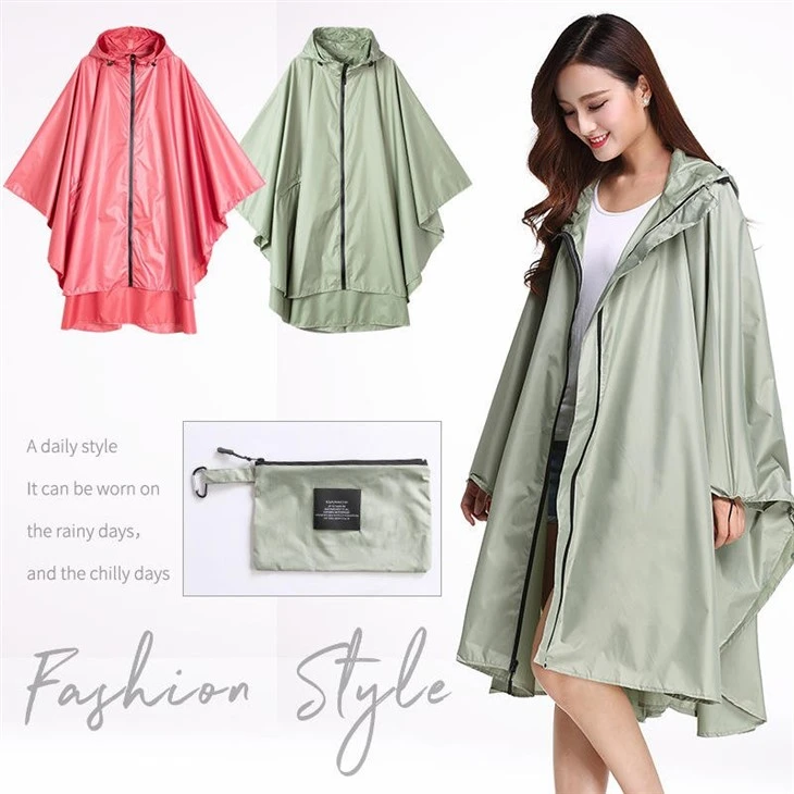 Olive Seam Sealed Zipper Rain Poncho suppliers