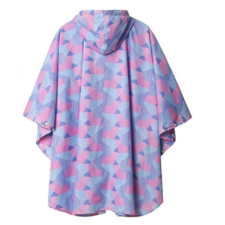 Printed Seam Sealed Zipper Rain Poncho suppliers