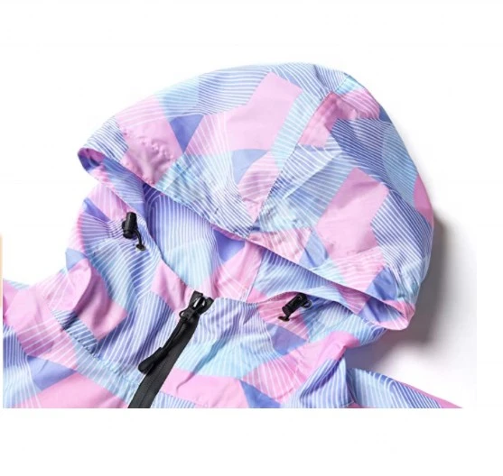 Printed Seam Sealed Zipper Rain Poncho factory