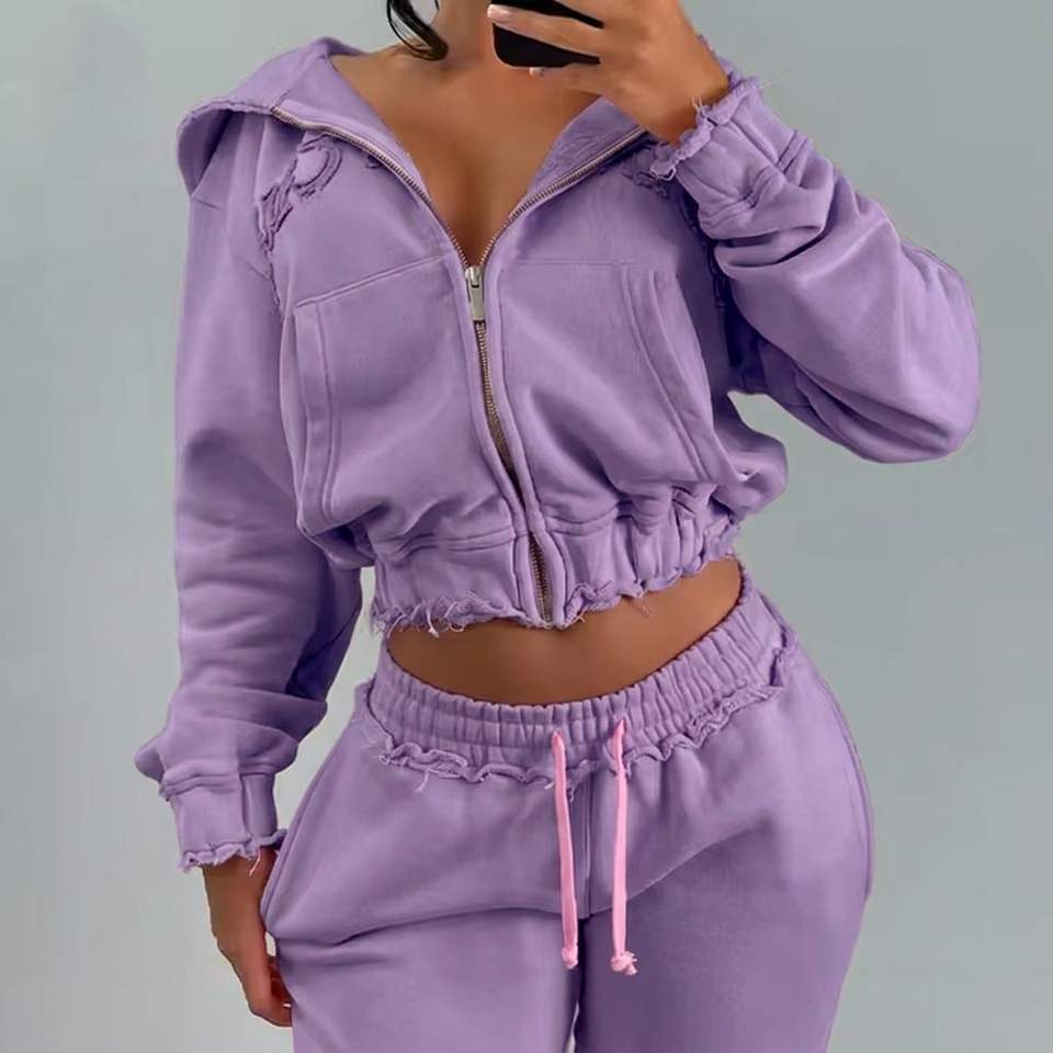 Hooded Crop Athletic Tracksuit4 Hooded Crop Athletic Tracksuit4