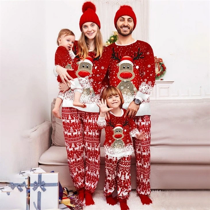 Red Xmas Family Pajamas high quality