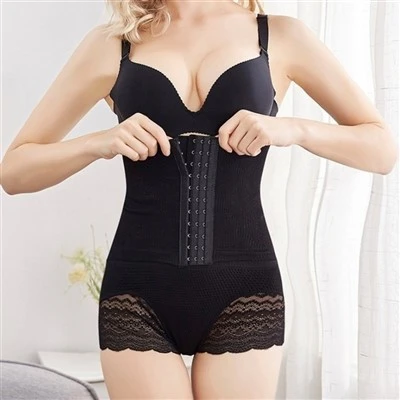 Hook Front Slimming Bodysuit Shaper