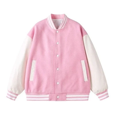 Pink White Baseball Varsity Coat