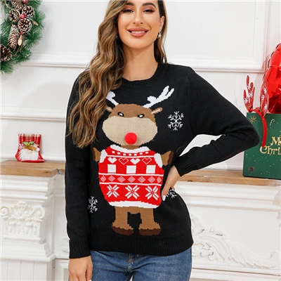 Women V‑Cardigan Ugly Christmas Sweater
