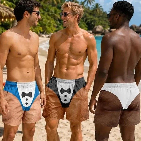 Tropical Leaf Optical Illusion Swim Trunks best