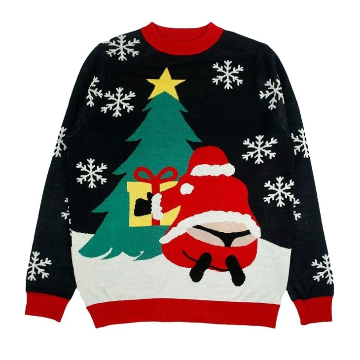 Ugly Santa Tree Christmas Knit Sweater