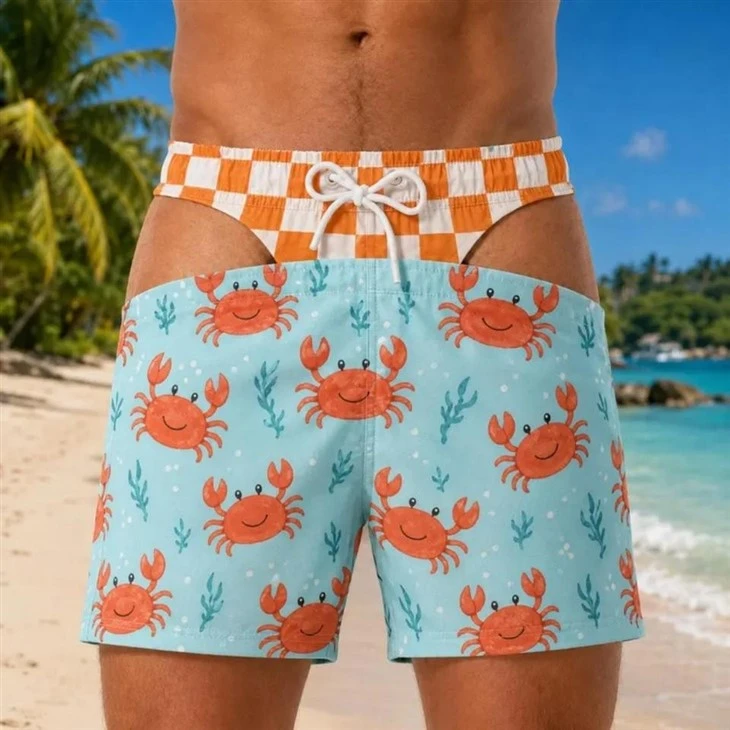 Vintage Leopard Optical Illusion Swim Trunks best