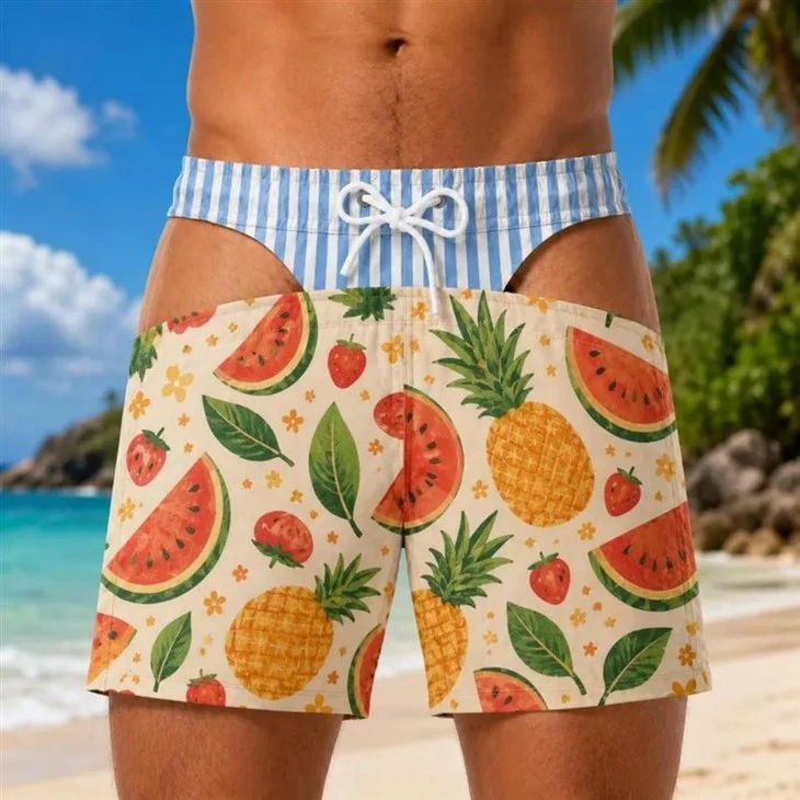 Vintage Leopard Optical Illusion Swim Trunks high quality