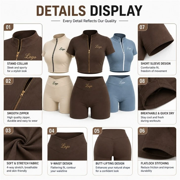 Zip Crop Gym Matching Tracksuit suppliers
