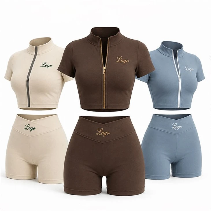 Zip Crop Gym Matching Tracksuit