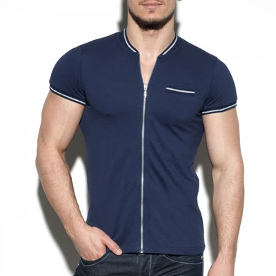 Fashion Front Zipper Polo Shirt